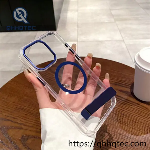 one way bracket ice crystal magnetic non yellowing mobile phone case