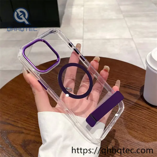 one way bracket ice crystal magnetic non yellowing mobile phone case