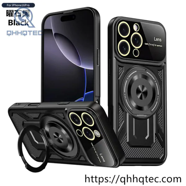 armor design round invisible bracket magsafe case