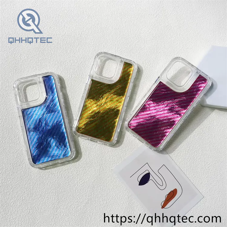 colorful shiny twill 3 in 1 phone case