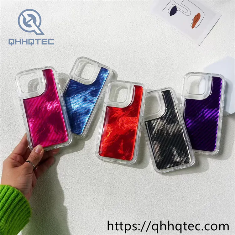 colorful shiny twill 3 in 1 phone case