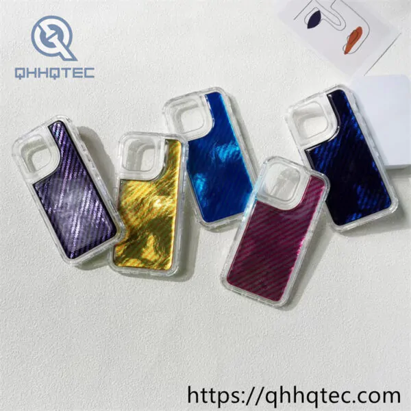 colorful shiny twill 3 in 1 phone case