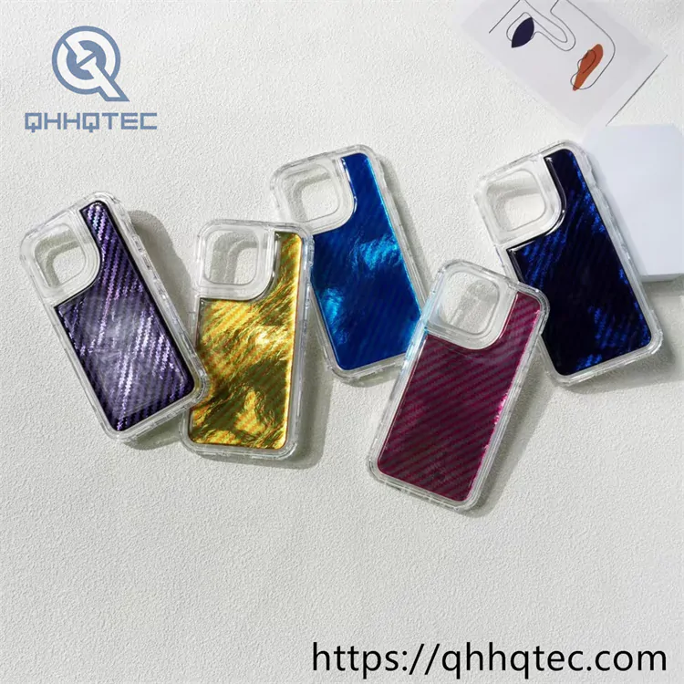 colorful shiny twill 3 in 1 phone case