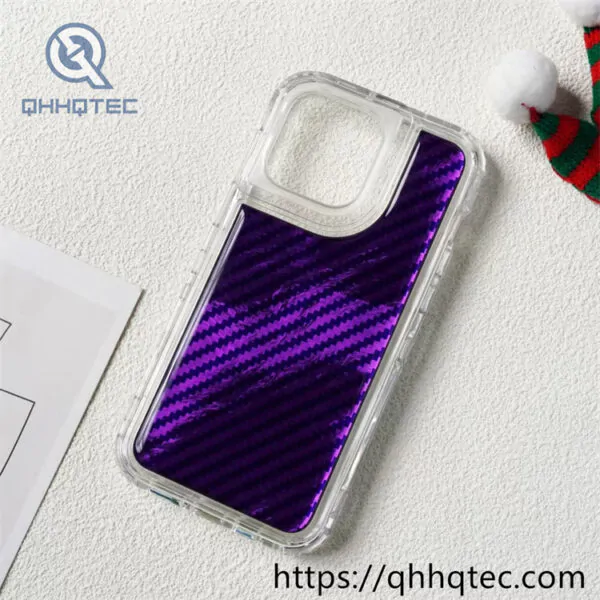 colorful shiny twill 3 in 1 phone case