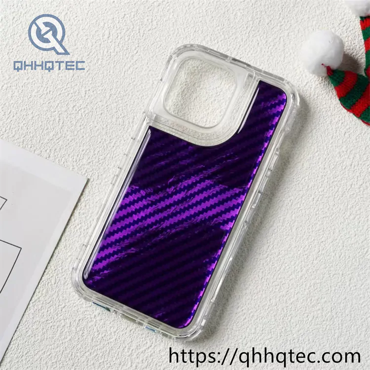 colorful shiny twill 3 in 1 phone case