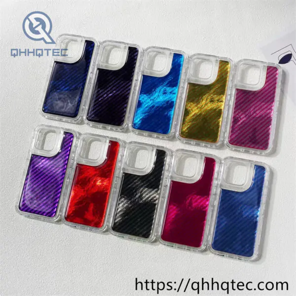 colorful shiny twill 3 in 1 phone case
