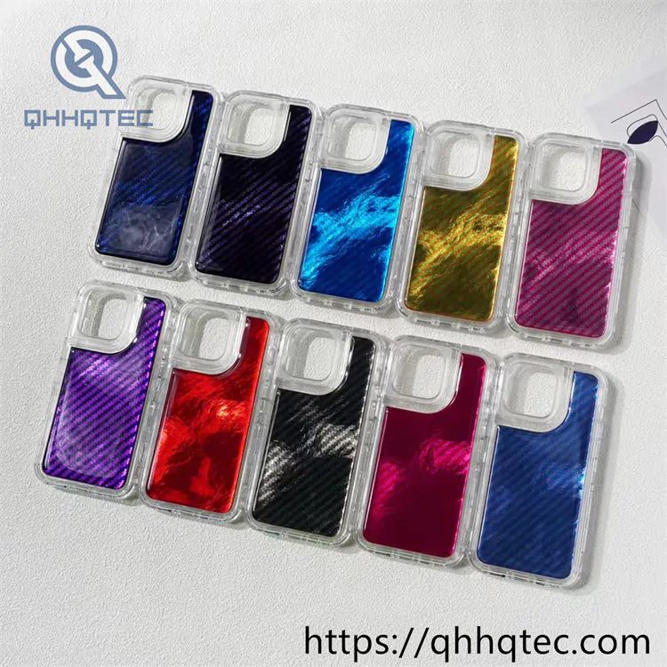 colorful shiny twill 3 in 1 phone case