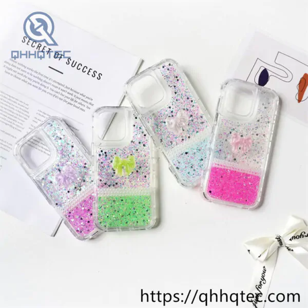 two color glitter sequins decoration 3 in 1 case