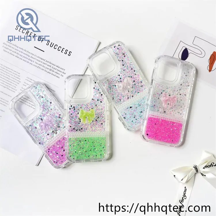 two color glitter sequins decoration 3 in 1 case