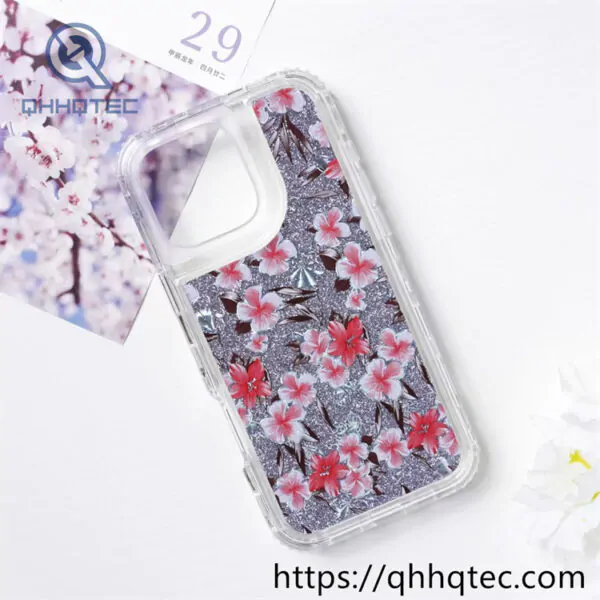 colorful frames flowers 3 in 1 glitter case