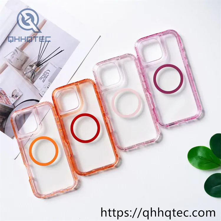 colorful frames transparent 3 in 1 magsafe case