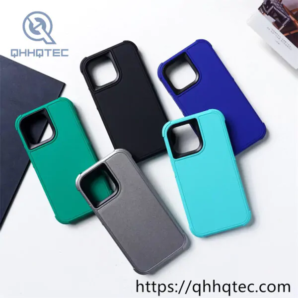 drop resistant bright pure color 3 in 1 case