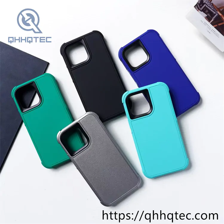 drop resistant bright pure color 3 in 1 case