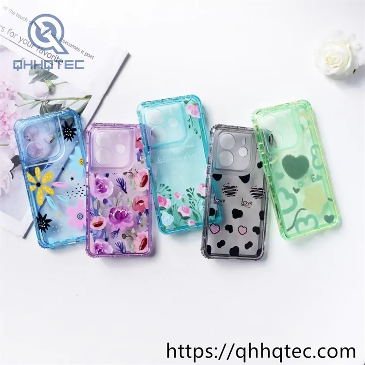 flowers paintings 3 in 1 transparent case