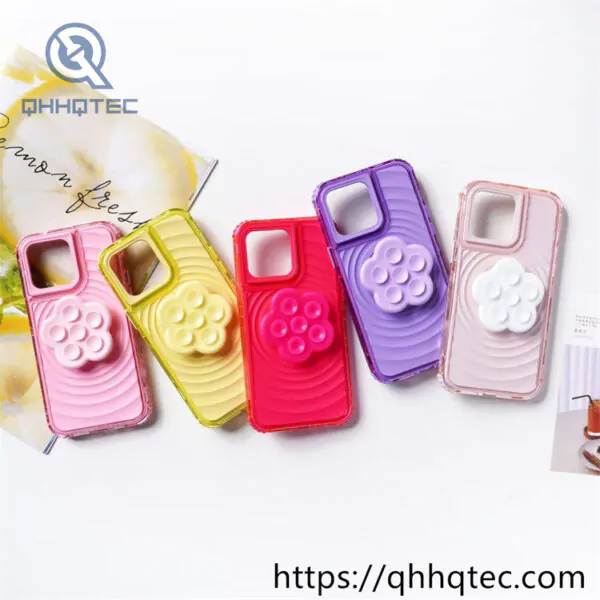 wave texture 3 in 1 case with flower support