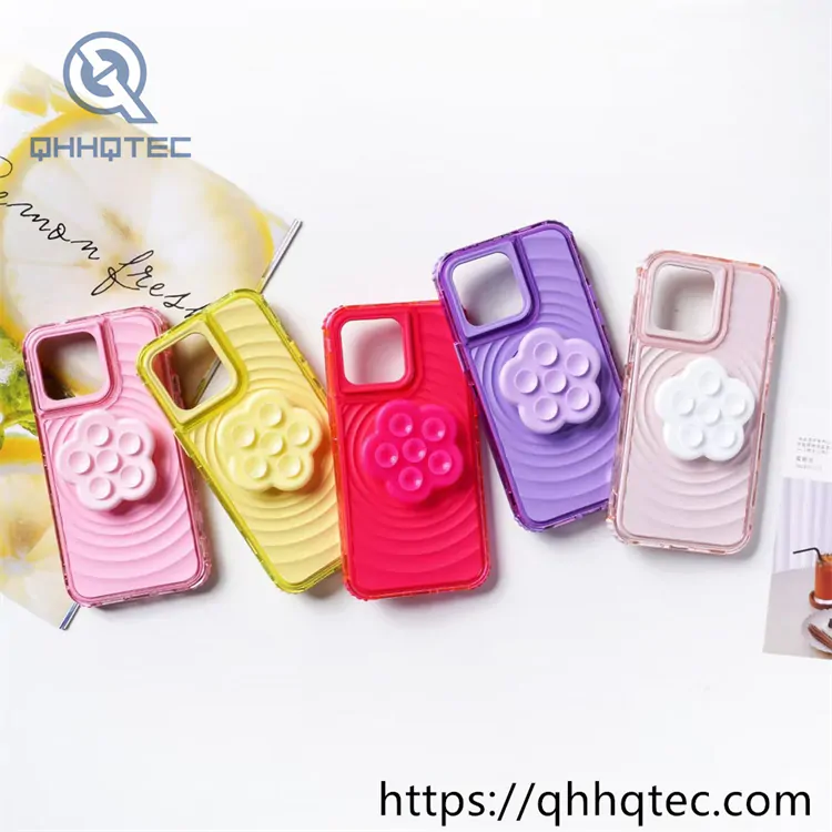 wave texture 3 in 1 case with flower support