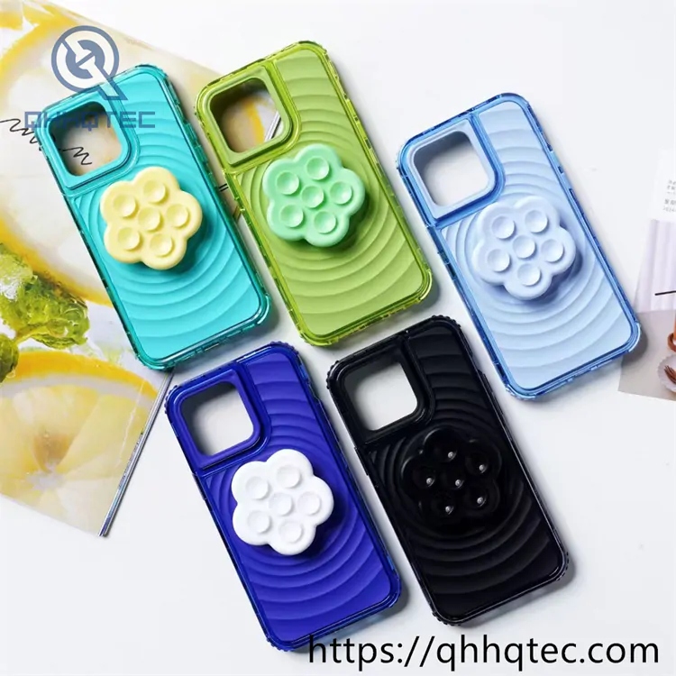 wave texture 3 in 1 case with flower support