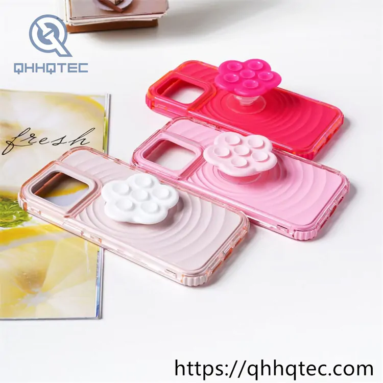 wave texture 3 in 1 case with flower support