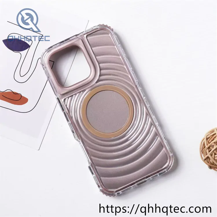 transparent frame wave texture 3 in 1 case