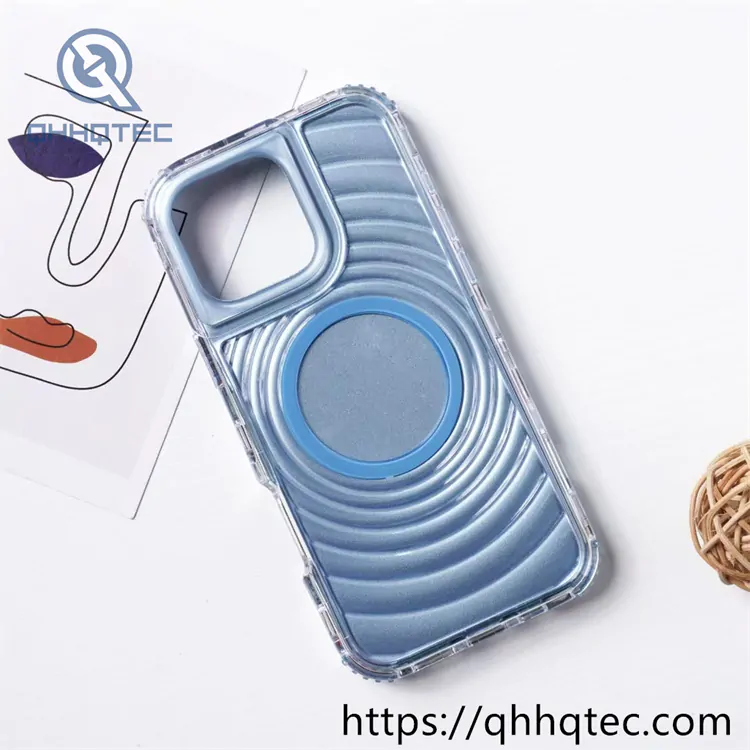 transparent frame wave texture 3 in 1 case