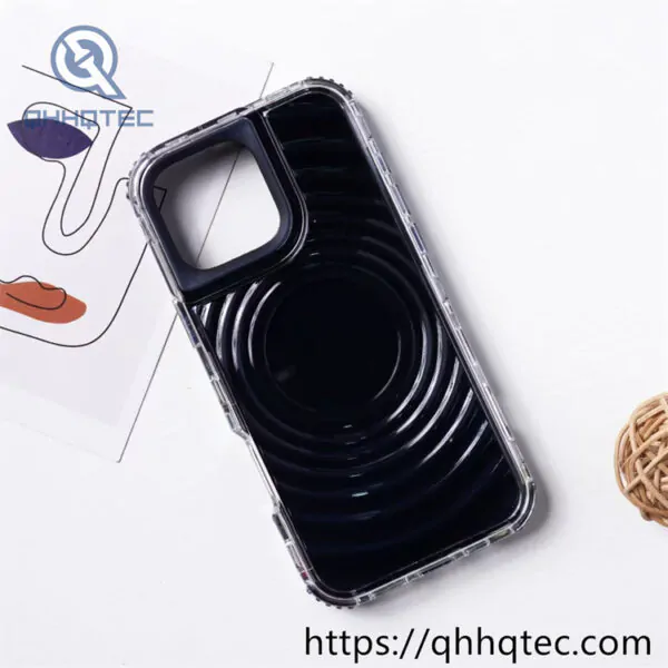 transparent frame wave texture 3 in 1 case