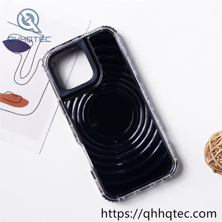transparent frame wave texture 3 in 1 case