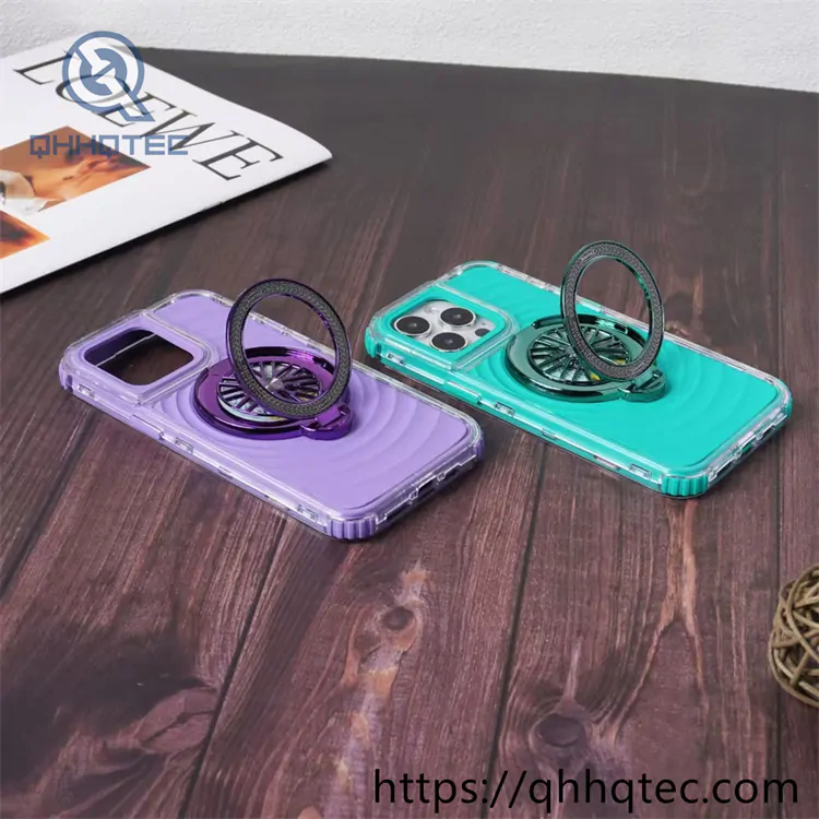 colorful wave texture 3 in 1 case with gyro bracket