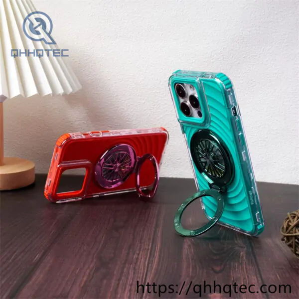 colorful wave texture 3 in 1 case with gyro bracket