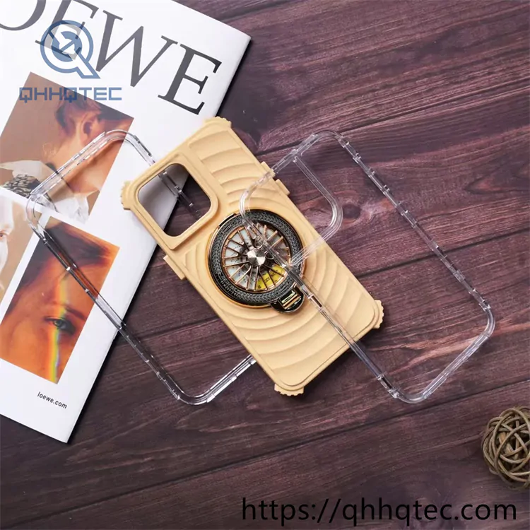 colorful wave texture 3 in 1 case with gyro bracket