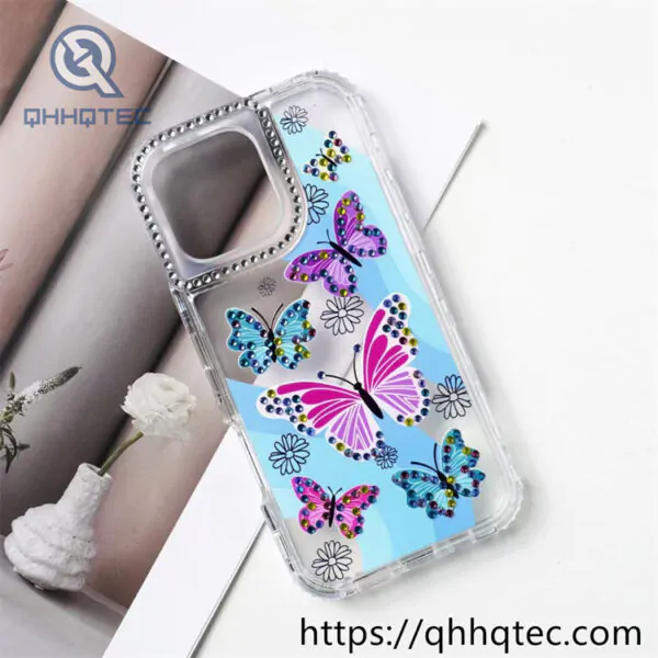 color lines 3 in 1 butterfly diamonds case