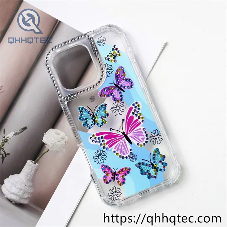 color lines 3 in 1 butterfly diamonds case