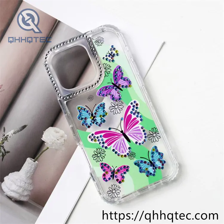 color lines 3 in 1 butterfly diamonds case