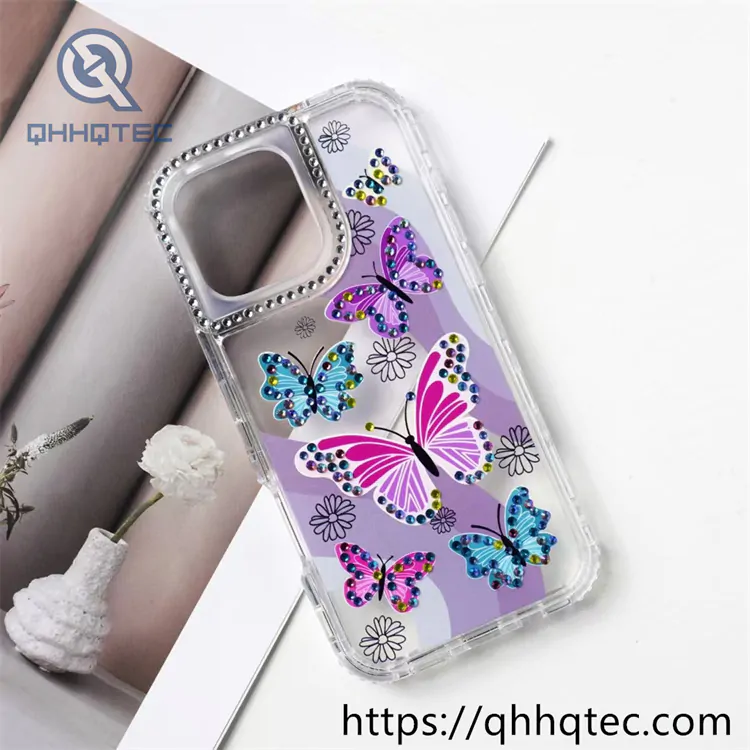 color lines 3 in 1 butterfly diamonds case