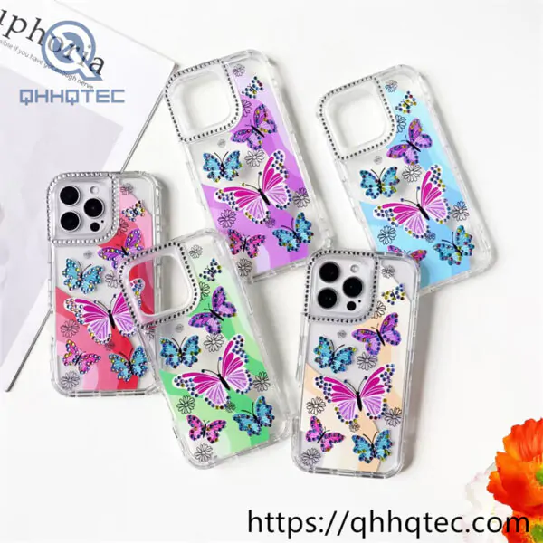 color lines 3 in 1 butterfly diamonds case