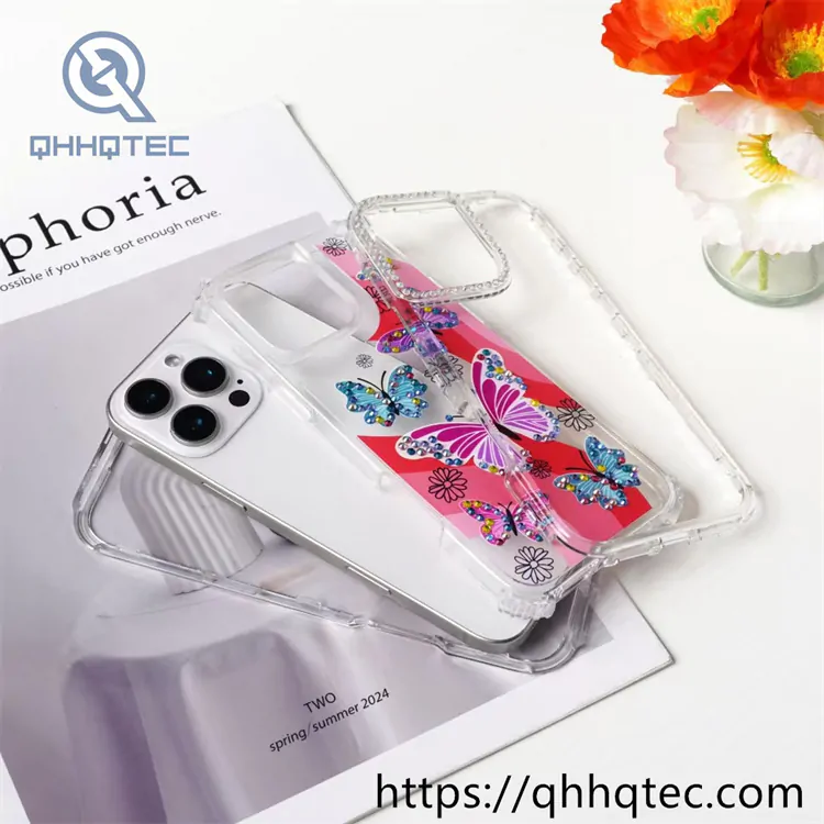 color lines 3 in 1 butterfly diamonds case