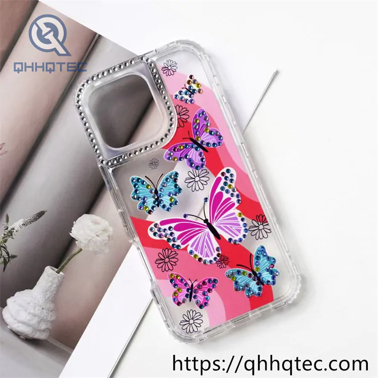 color lines 3 in 1 butterfly diamonds case