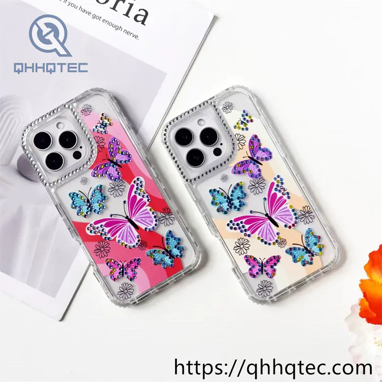 color lines 3 in 1 butterfly diamonds case