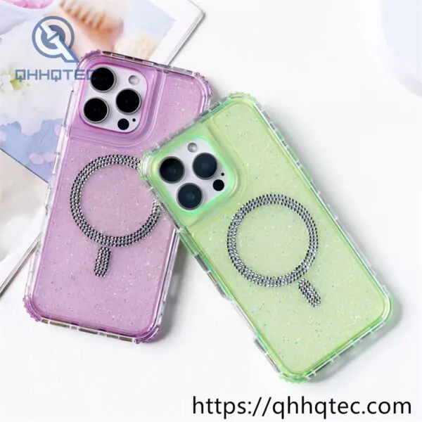 glitter 3 in 1 case diamond magsafe circle