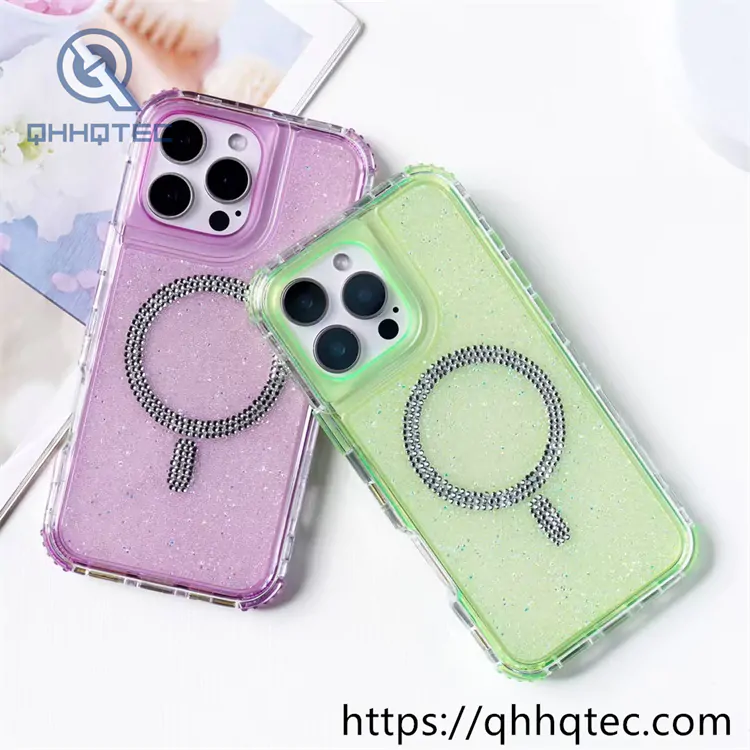 glitter 3 in 1 case diamond magsafe circle
