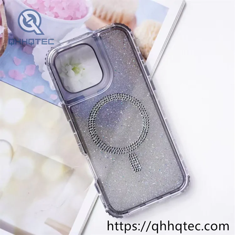 glitter 3 in 1 case diamond magsafe circle