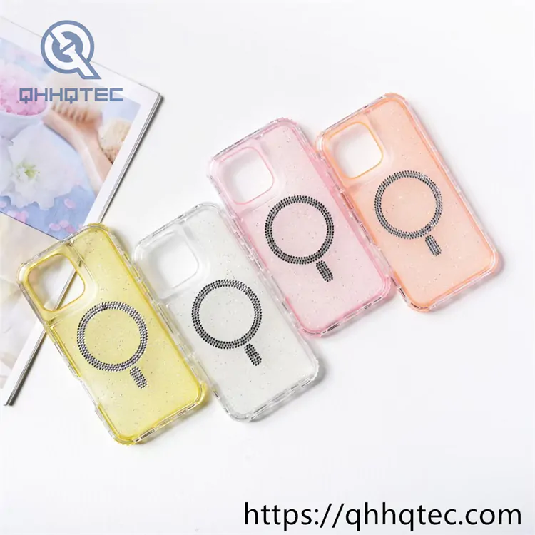 glitter 3 in 1 case diamond magsafe circle