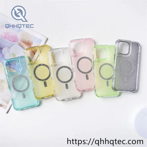 glitter 3 in 1 case diamond magsafe circle