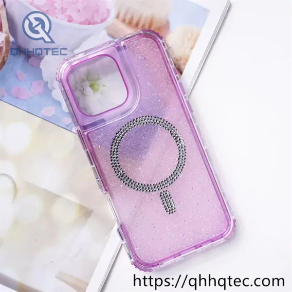 glitter 3 in 1 case diamond magsafe circle