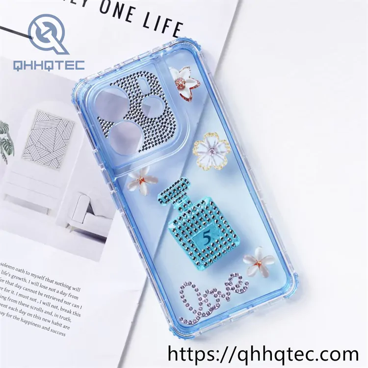 fragrance diamond pattern 3 in 1 phone case