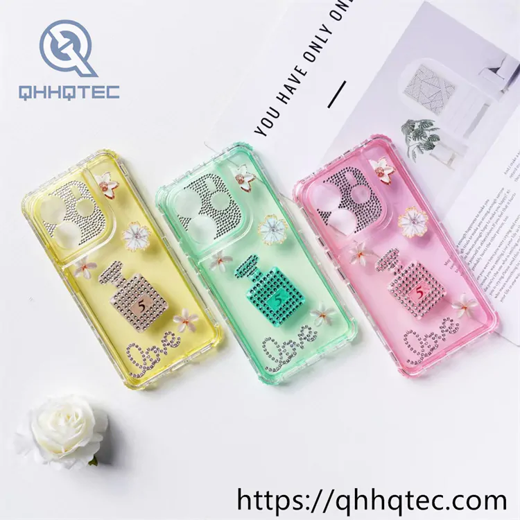 fragrance diamond pattern 3 in 1 phone case