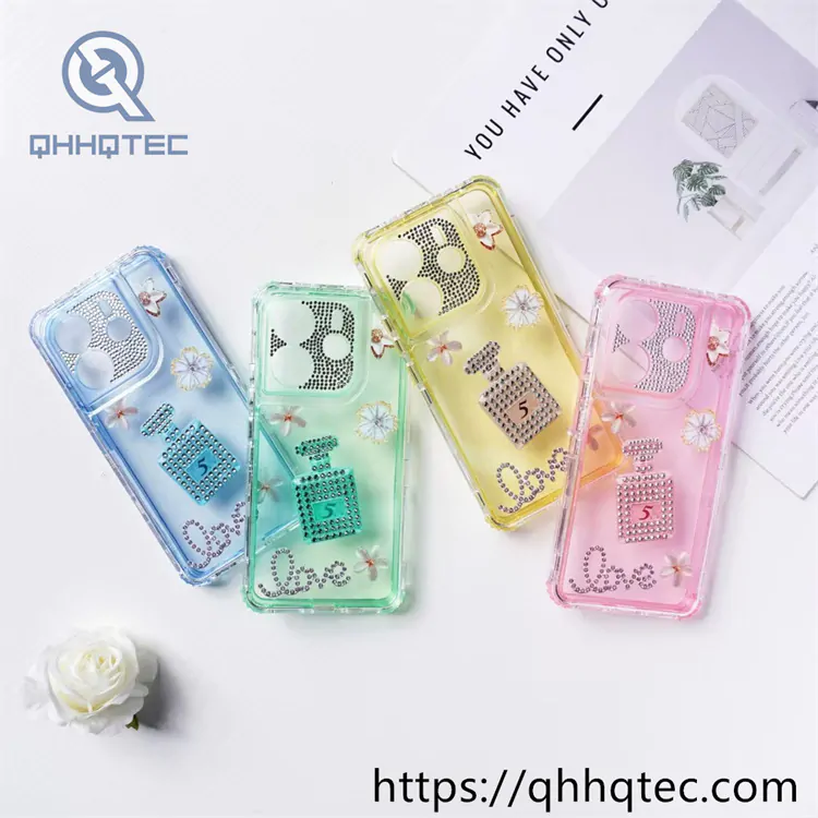 fragrance diamond pattern 3 in 1 phone case