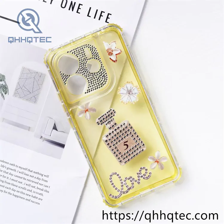 fragrance diamond pattern 3 in 1 phone case