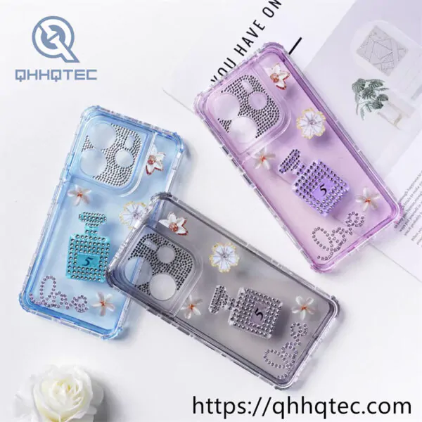 fragrance diamond pattern 3 in 1 phone case