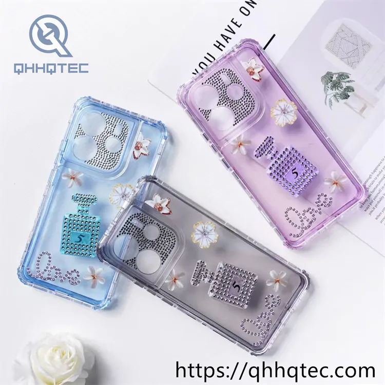 fragrance diamond pattern 3 in 1 phone case