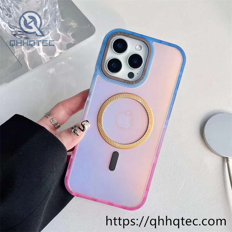 gradient pineapple pattern chameleon magnetic phone case